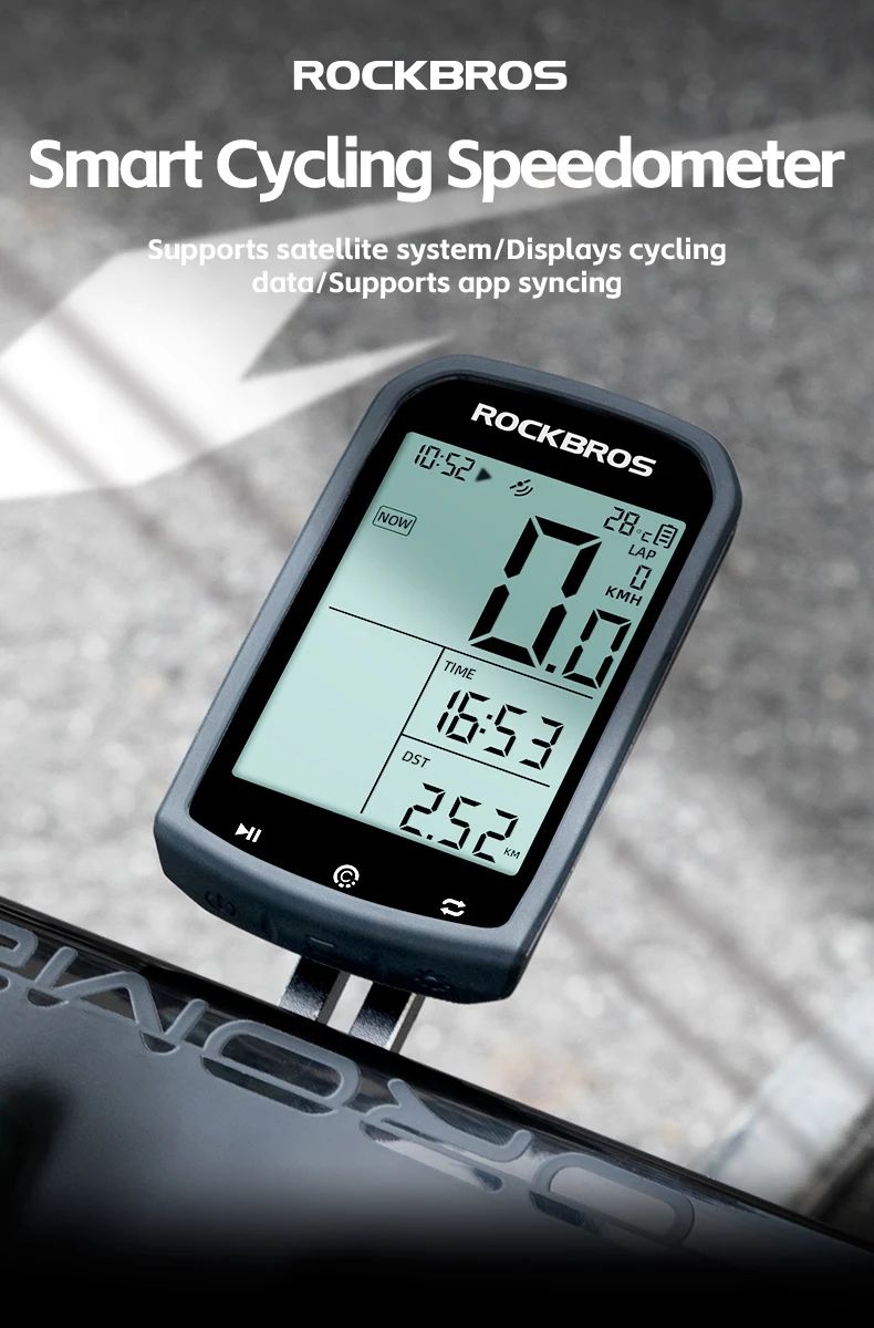 Велокомпьютер ROCKBROS M1 smart GPS, 25 функций