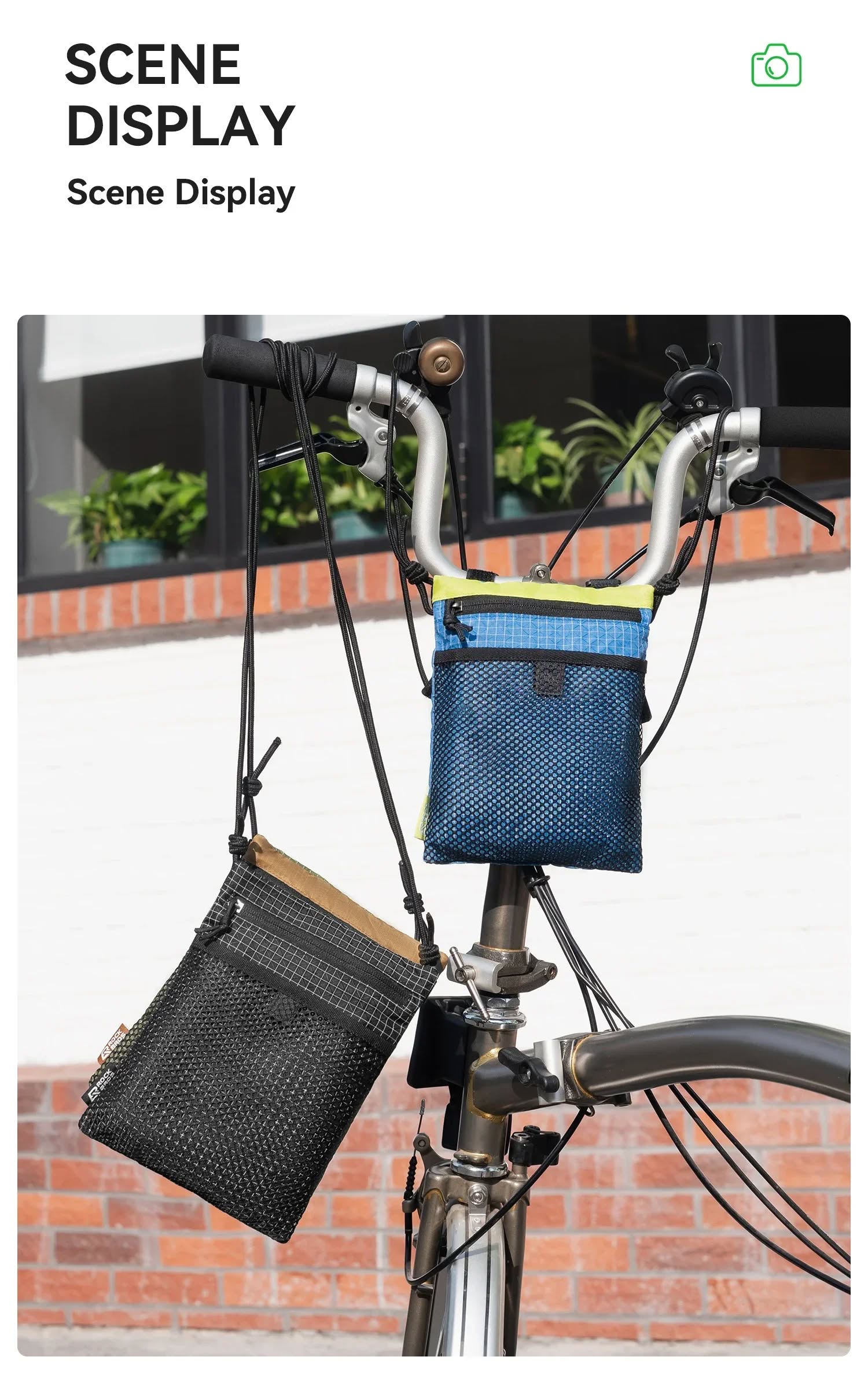 Сумка-органайзер ROCKBROS H62, крепление на руль велосипеда; синий/желтый