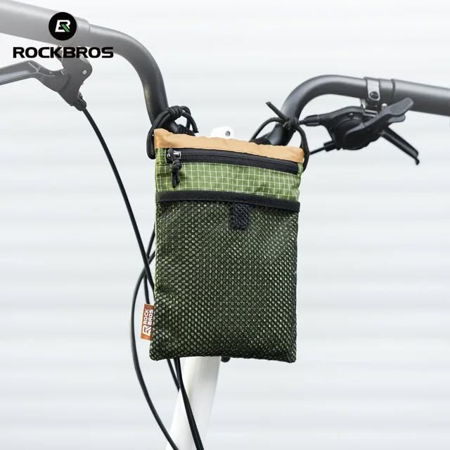 Сумка-органайзер ROCKBROS H62, крепление на руль велосипеда; зеленый/хаки