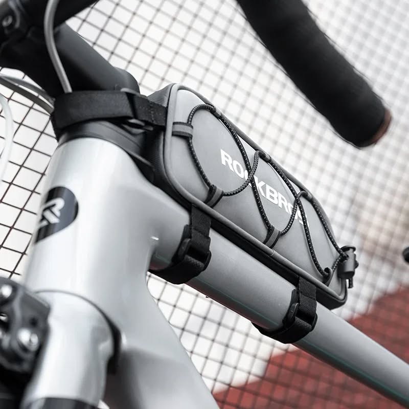 Велосумка ROCKBROS 039-1 на раму, с сеткой, объем 0,9 л; черно-серебристый