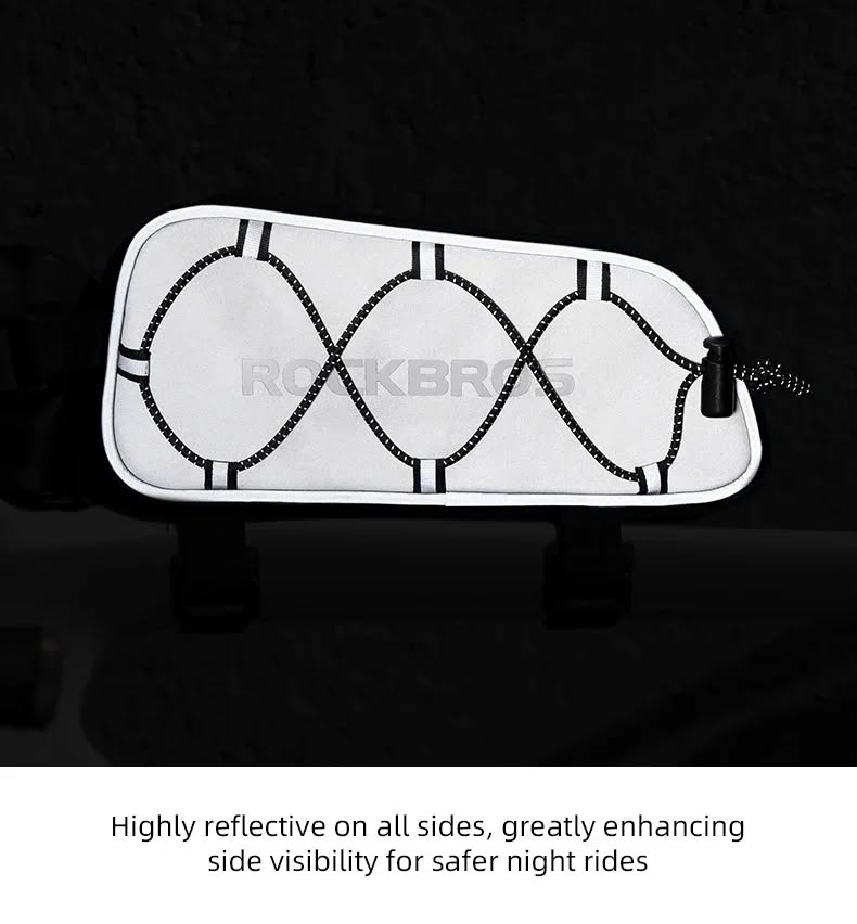 Велосумка ROCKBROS 039-1 на раму, с сеткой, объем 0,9 л; черно-серебристый