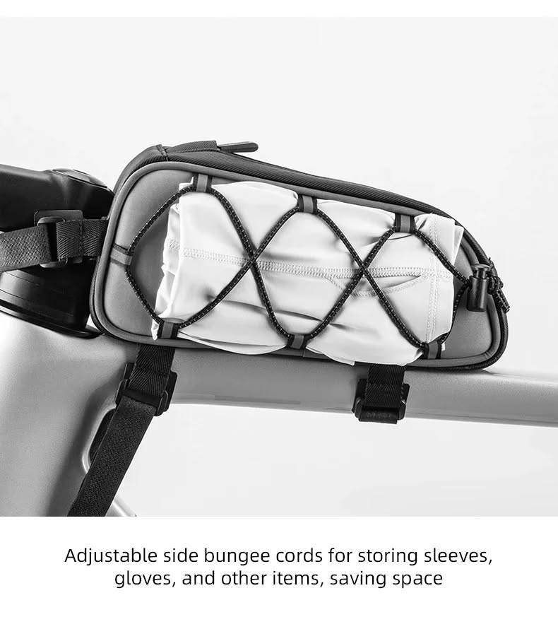 Велосумка ROCKBROS 039-1 на раму, с сеткой, объем 0,9 л; черно-серебристый