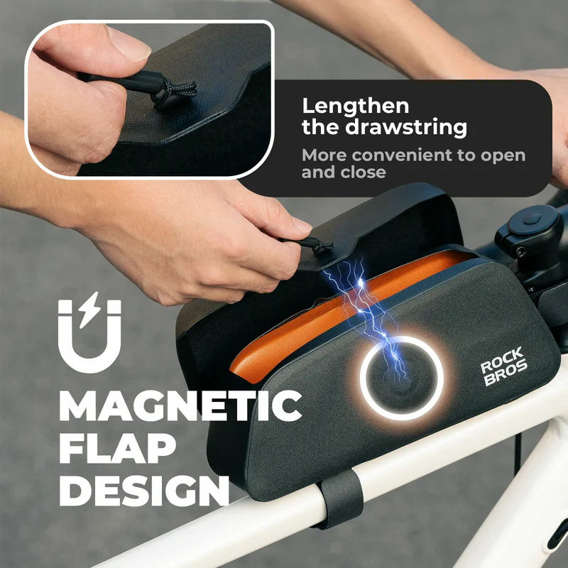 Велосумка ROCKBROS AS-133 на раму водонепроницаемая, объем 0,6 л; черный, размер S