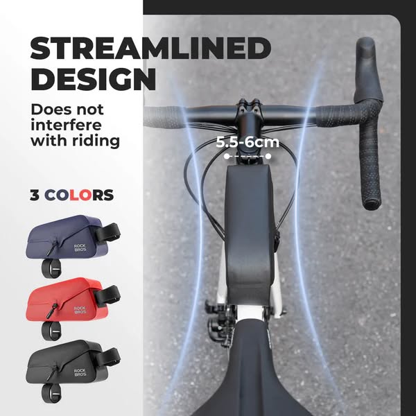 Велосумка ROCKBROS AS-133 на раму, влагозащитная, размер L, нейлон D600, объем 0,9 л; черный