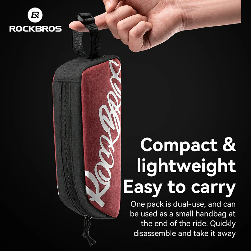 Велосумка ROCKBROS G009 на раму, объем 0,8 л; кирпично-красный