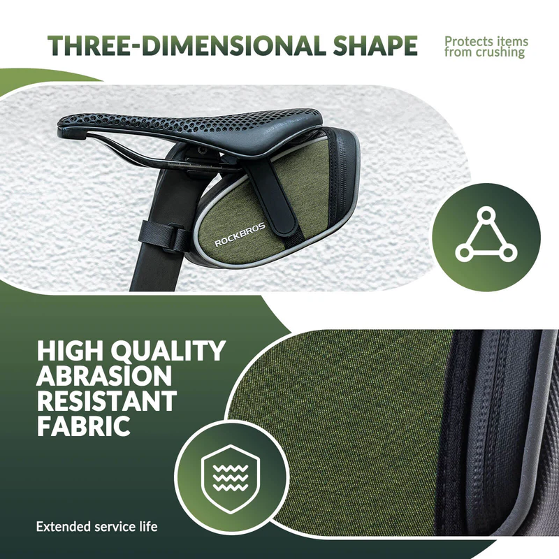 Велосумка ROCKBROS C52 подседельная на ремнях, объем 0,45 л; хаки