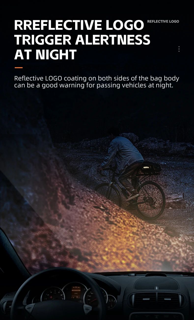 Сумка ROCKBROS. На багажник черная с жесткими вставками