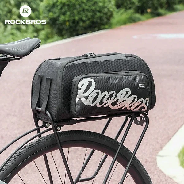 Сумка ROCKBROS A37-1 на багажник, с боковыми карманами, объем 11,6 л + 1,68 л x2; черный