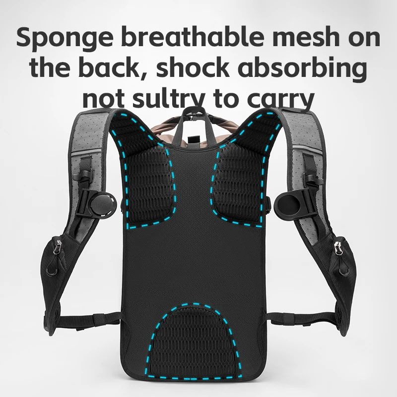 Рюкзак ROCKBROS H38 2-в-1 с отделением для гидратора и гермомешком, объем 24 л; черно-коричневый