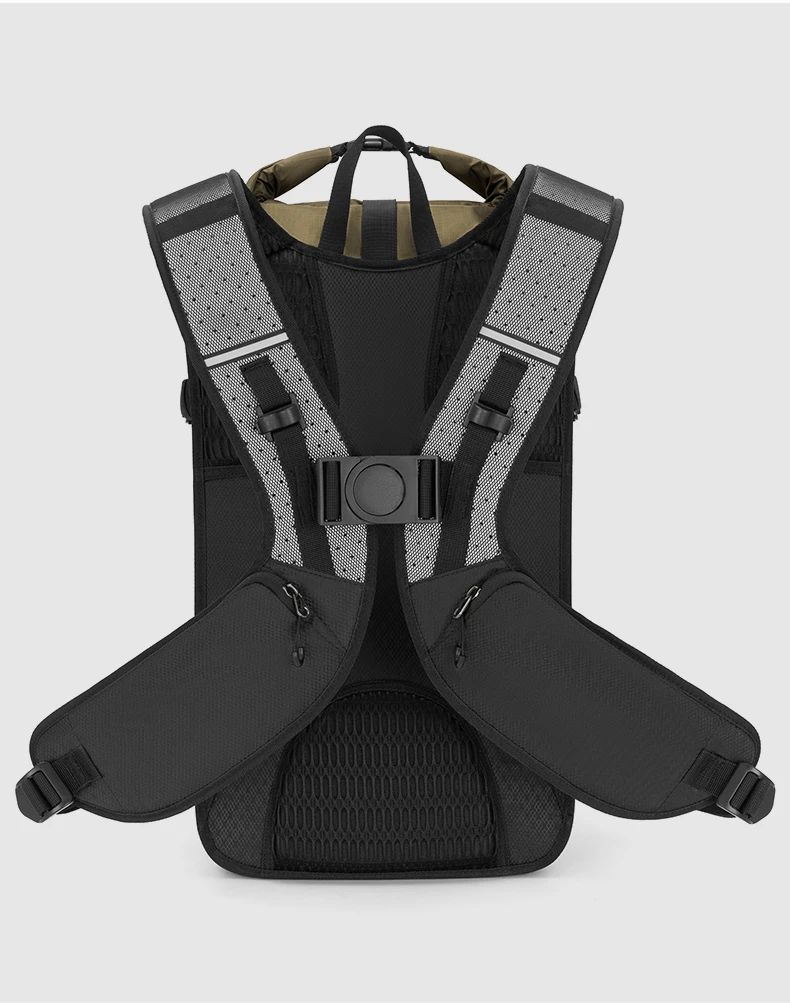 Рюкзак ROCKBROS H38 2-в-1 с отделением для гидратора и гермомешком, объем 24 л; черно-коричневый