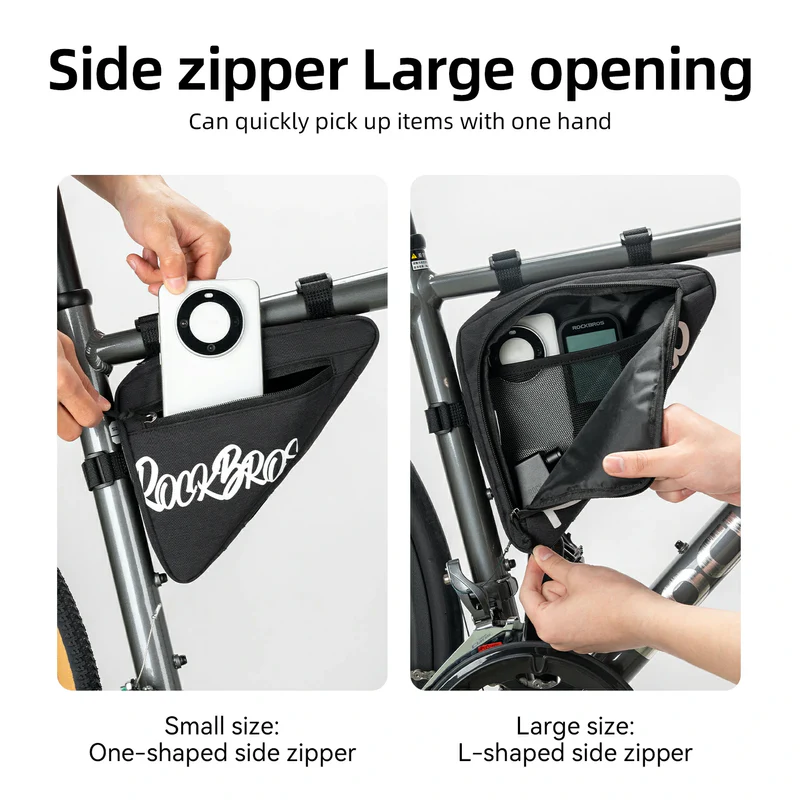 Велосумка ROCKBROS G001 на раму, малая, объем 0,8 л; черный, размер S
