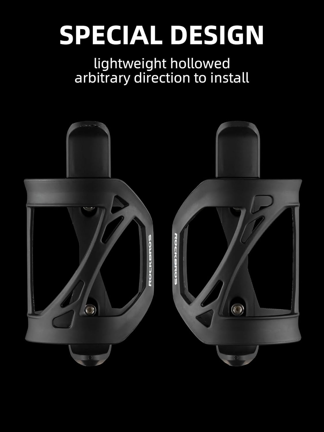 Флягодержатель-трансформер Rockbros с боковой загрузкой. Возможность изменение стороны загрузки. Чёр
