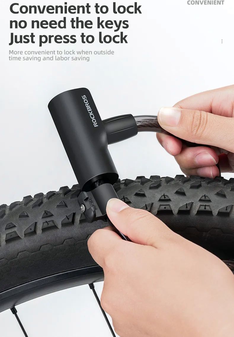 Замок вело ROCKBROS Портативный противоугонный кольцевой 511