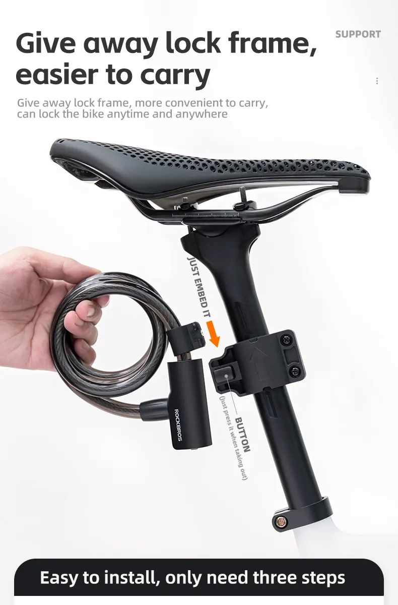 Замок вело ROCKBROS Портативный противоугонный кольцевой 511
