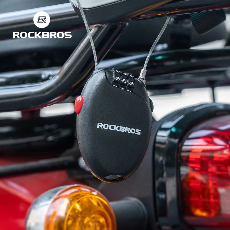 Замок вело ROCKBROS TL0956 кодовый, трос 2 х 600 мм; черный