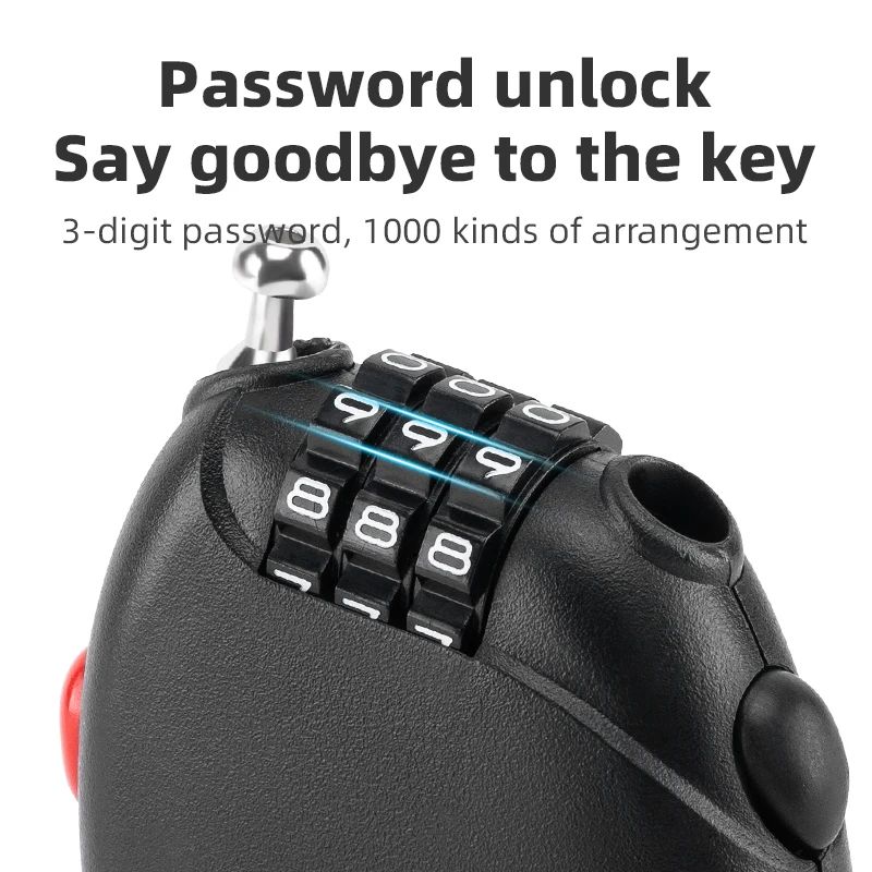 Замок вело ROCKBROS TL0956 кодовый, трос 2 х 600 мм; черный