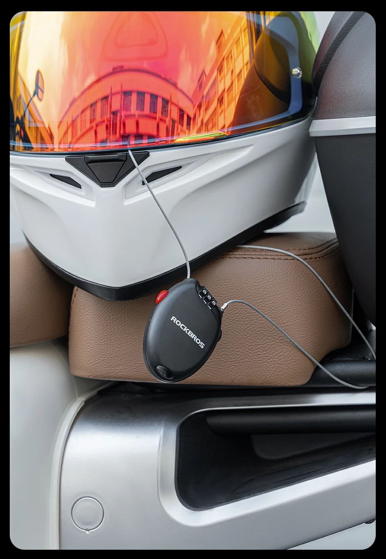 Замок вело ROCKBROS TL0956 кодовый, трос 2 х 600 мм; черный