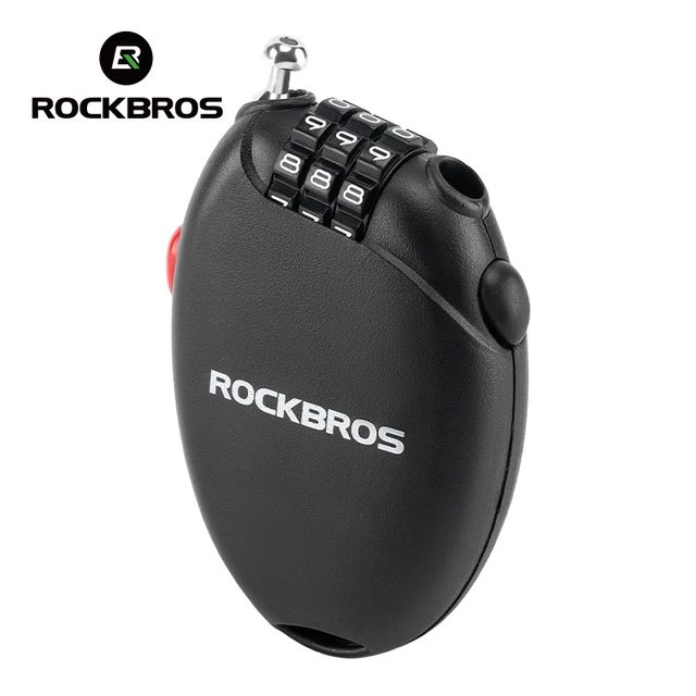 Замок вело ROCKBROS TL0956 кодовый, трос 2 х 600 мм; черный