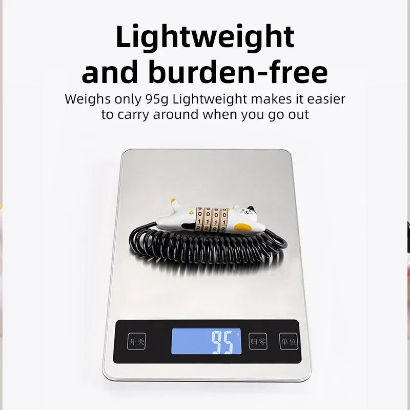 Замок вело ROCKBROS LKXM241 кодовый, со стальным тросом, в форме кошки; черно-белый