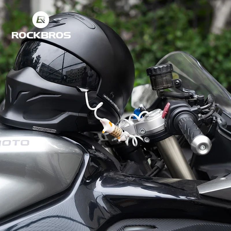 Замок вело ROCKBROS LKXM241 кодовый, со стальным тросом, в форме кошки; белый