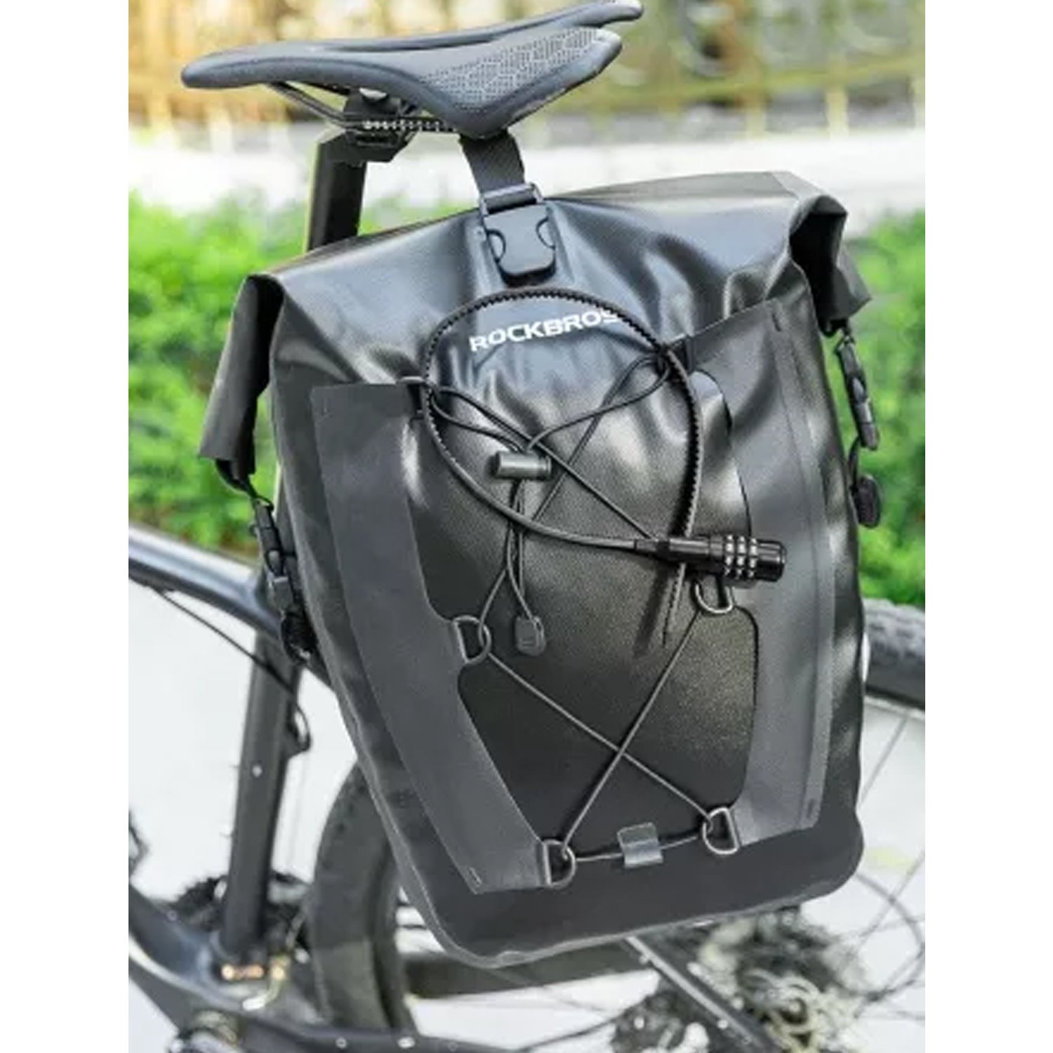 Замок вело ROCKBROS 84652 кодовый, в виде стяжки, 54 см; черный