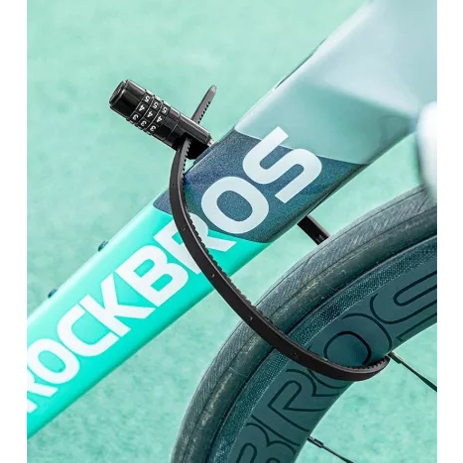 Замок вело ROCKBROS 84652 кодовый, в виде стяжки, 54 см; черный