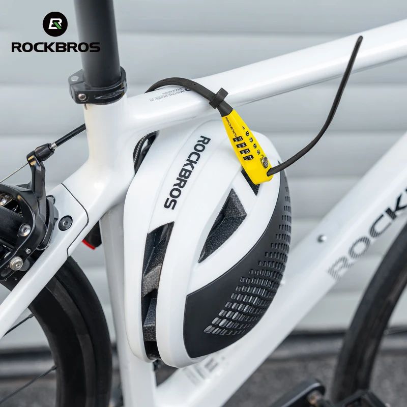 Замок вело ROCKBROS DL1006 кодовый, в виде стяжки, 52 см; черно-желтый