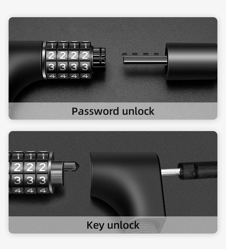 Замок вело ROCKBROS с ключом в защитном кожухе