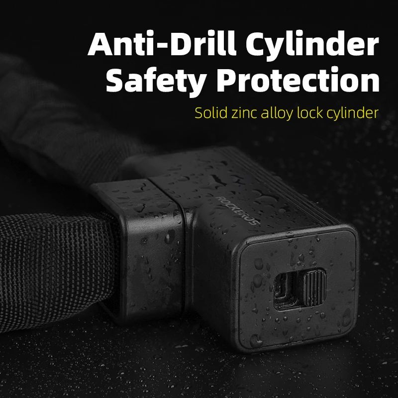 Замок вело ROCKBROS с ключом в защитном кожухе, длина 97см.