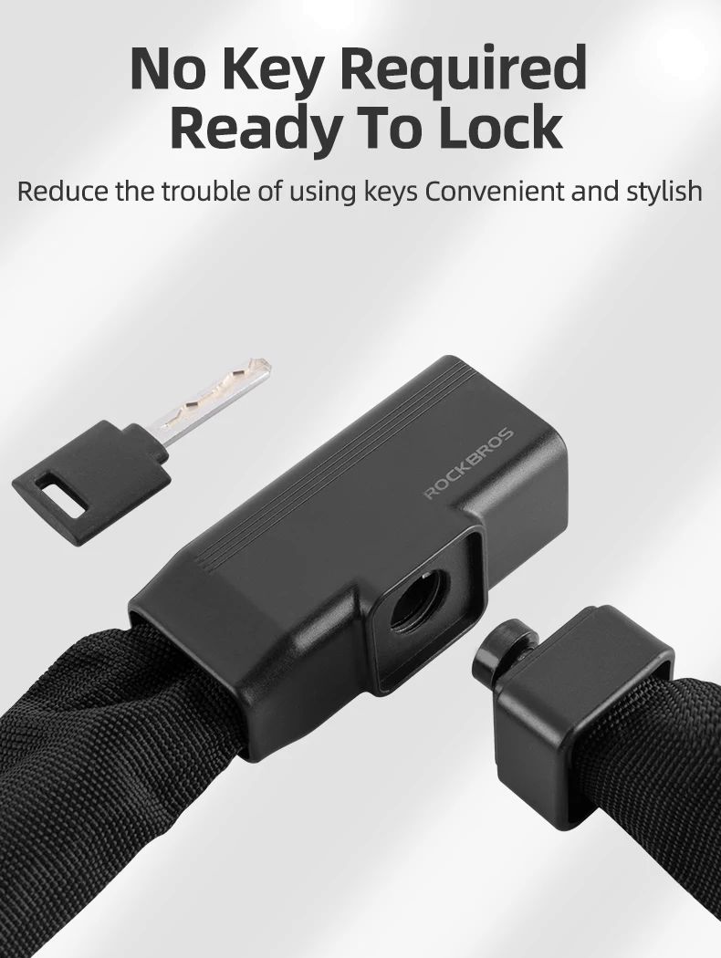 Замок вело ROCKBROS с ключом в защитном кожухе, длина 97см.