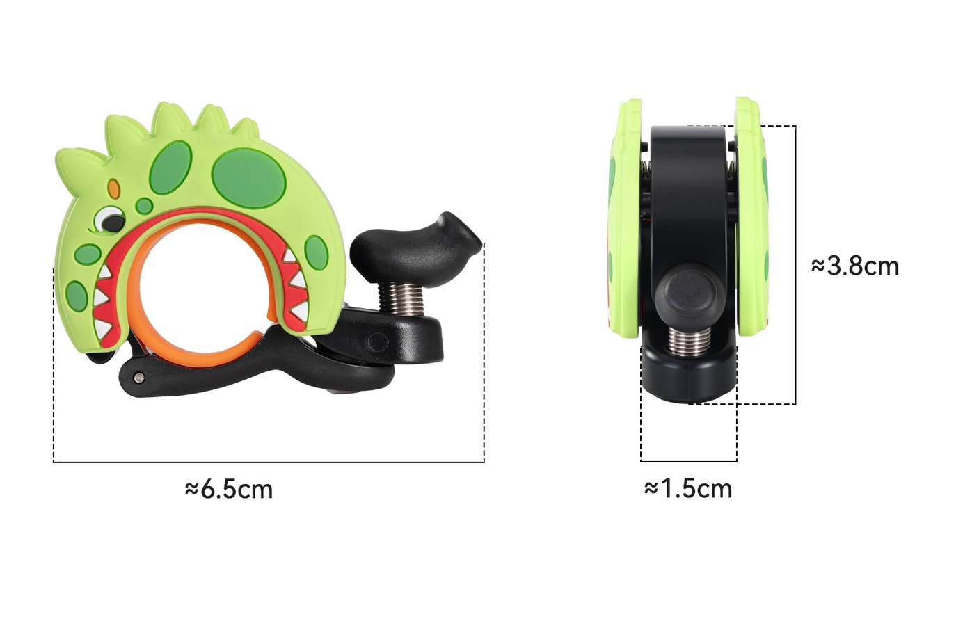 Звонок ROCKBROS ударный, детский, динозавр; зеленый