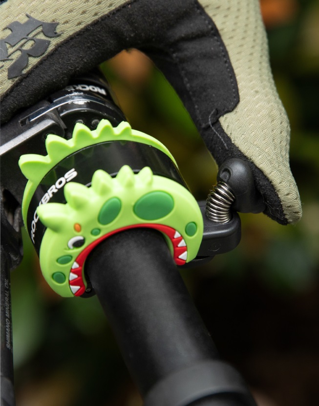 Звонок ROCKBROS ударный, детский, динозавр; зеленый