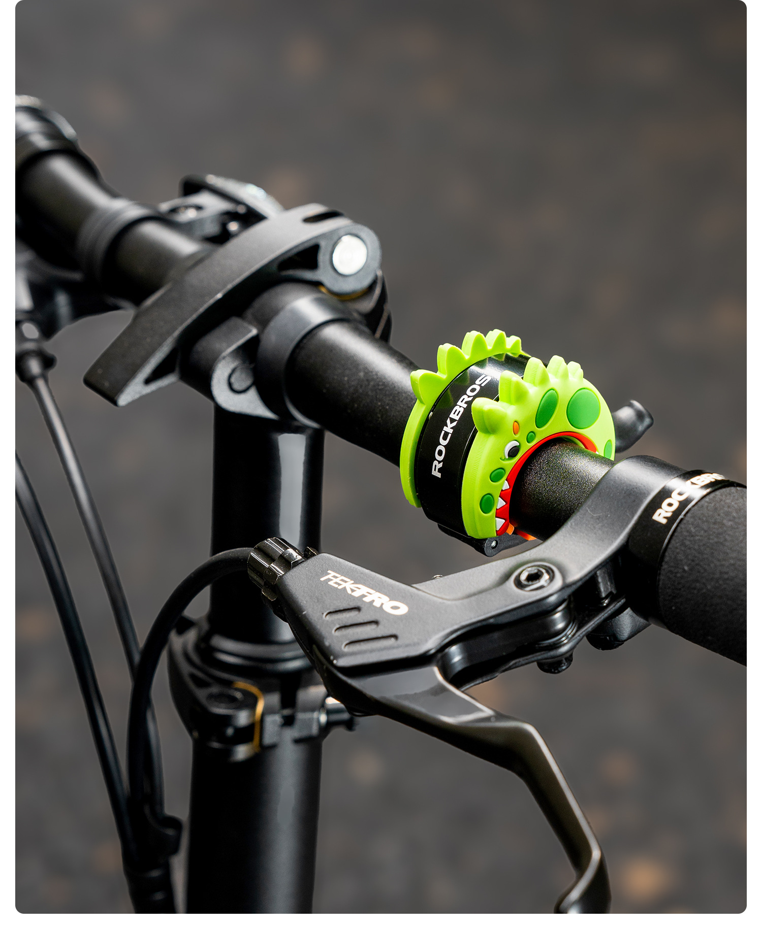 Звонок ROCKBROS ударный, детский, динозавр; зеленый