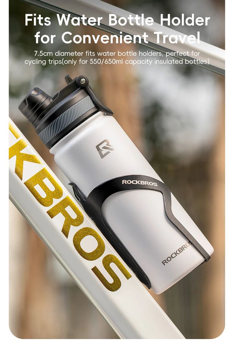 Фляга-термос ROCKBROS 650 мл, нержавеющая сталь; белая