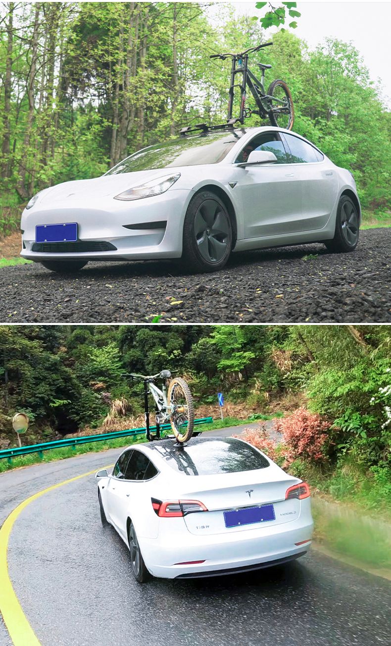 Автобагажник ROCKBROS на крышу с электро присоской, на 3 велосипеда с сигнализацией.