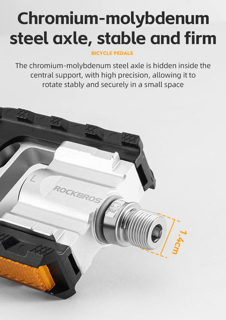 Педали ROCKBROS K502F складные платформы, алюминий; черно-серебристый