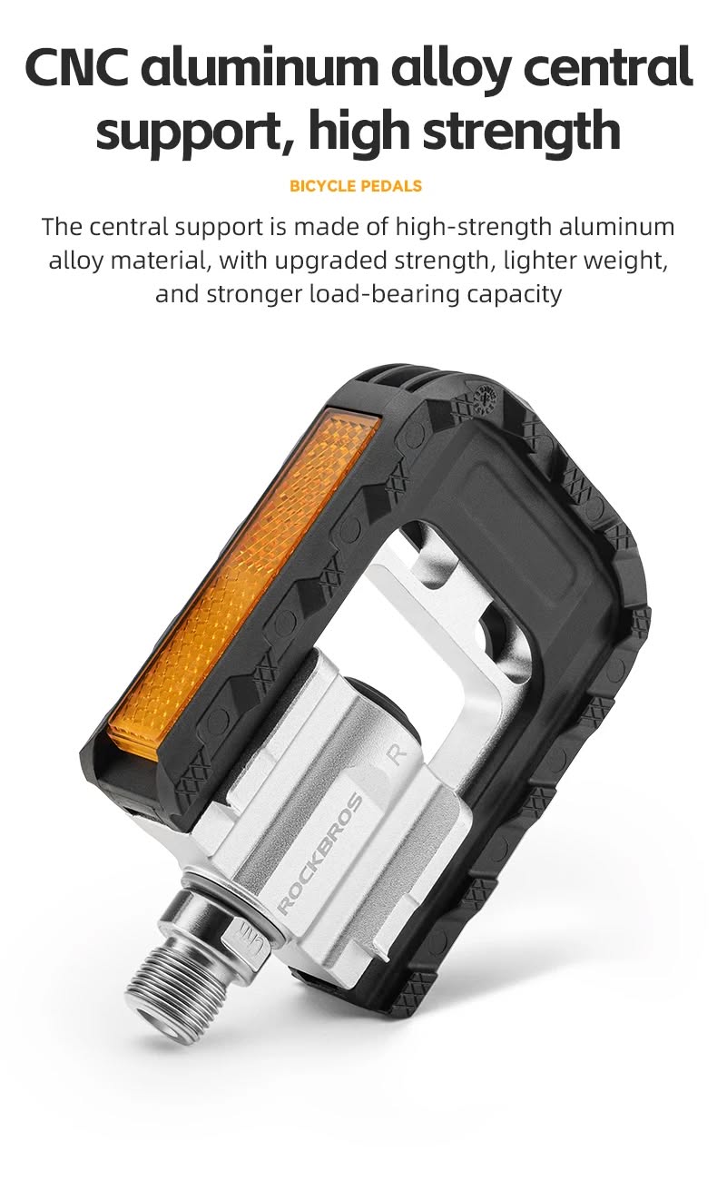 Педали ROCKBROS K502F складные платформы, алюминий; черно-серебристый