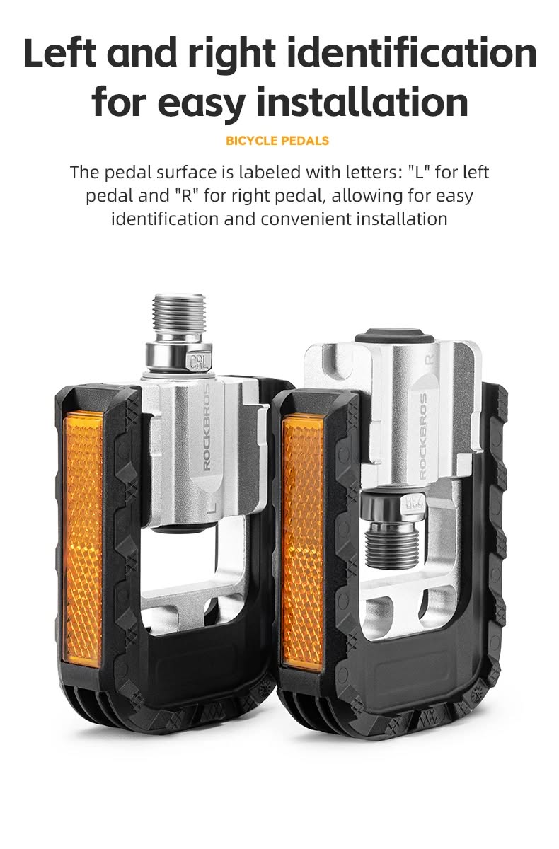 Педали ROCKBROS K502F складные платформы, алюминий; черно-серебристый