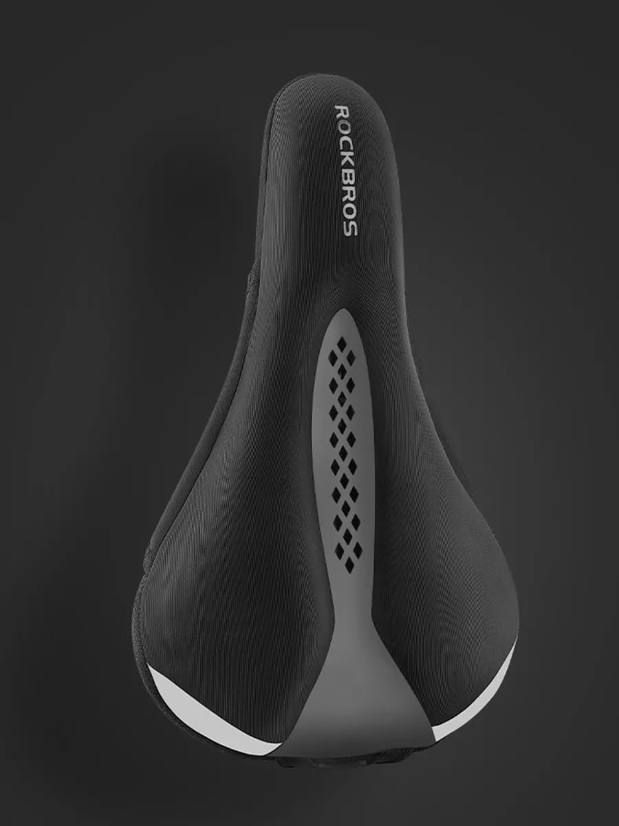 Накладка на седло ROCKBROS LF0229 на липучках, лайкра/силикон с эффектом памяти, 263 г; черный