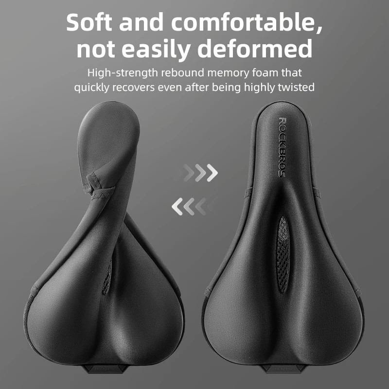 Накладка на седло ROCKBROS LF0229 на липучках, лайкра/силикон с эффектом памяти, 263 г; черный