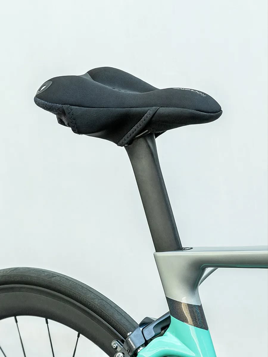 Накладка на седло ROCKBROS LF0114 на липучках, лайкра/силикон с эффектом памяти, с габаритами, 276 г