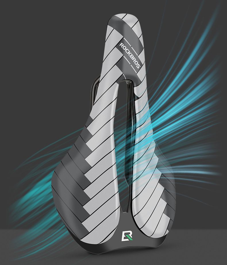 Седло ROCKBROS черное, спортивное с прорезью, рельсы Chro-mo, арт 38210011001