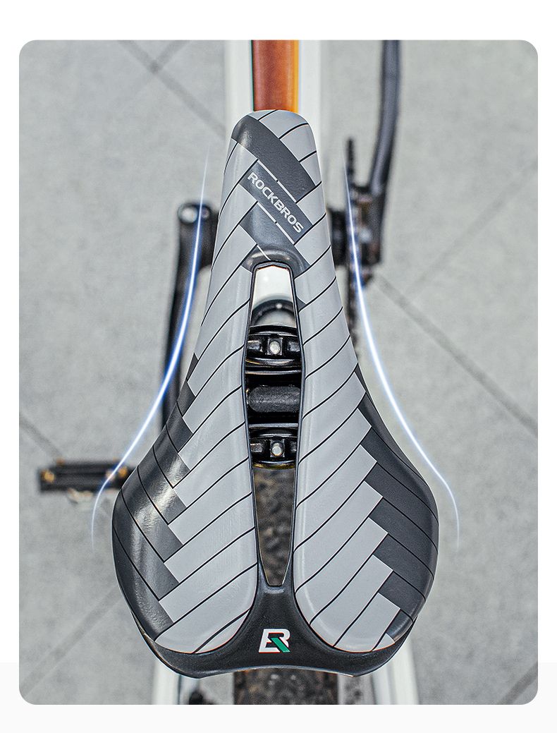 Седло ROCKBROS черное, спортивное с прорезью, рельсы Chro-mo, арт 38210011001