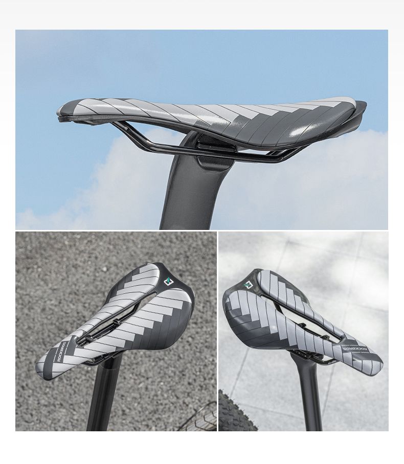 Седло ROCKBROS черное, спортивное с прорезью, рельсы Chro-mo, арт 38210011001