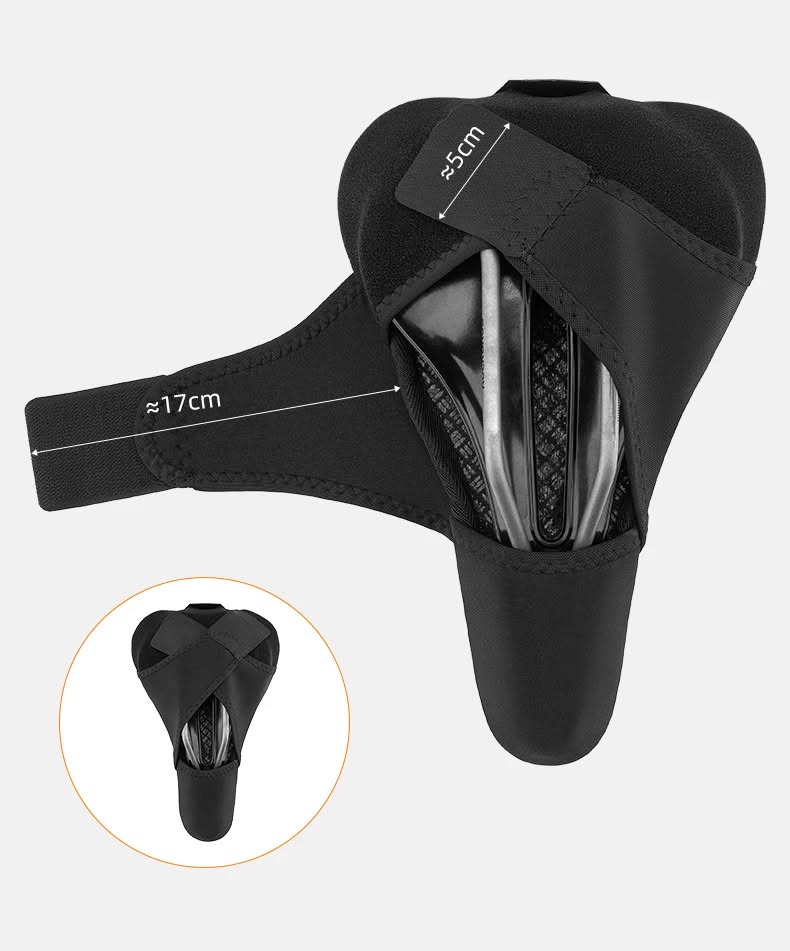 Накладка на седло ROCKBROS G00081 на липучках, лайкра/силикон с эффектом памяти, 292 г; оранжевый