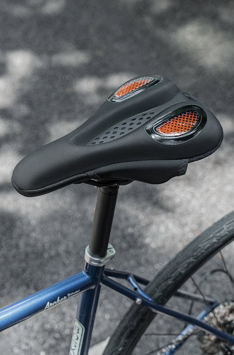 Накладка на седло ROCKBROS G00081 на липучках, лайкра/силикон с эффектом памяти, 292 г; оранжевый