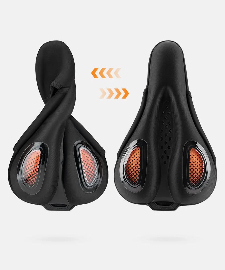 Накладка на седло ROCKBROS G00081 на липучках, лайкра/силикон с эффектом памяти, 292 г; оранжевый