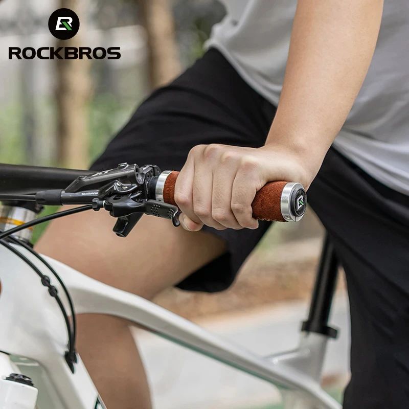 Грипсы ROCKBROS с замком, кожаные