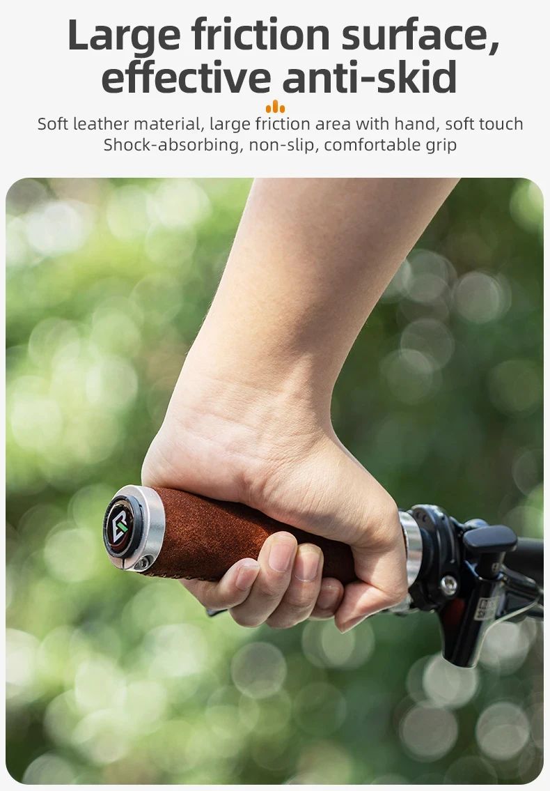 Грипсы ROCKBROS с замком, кожаные