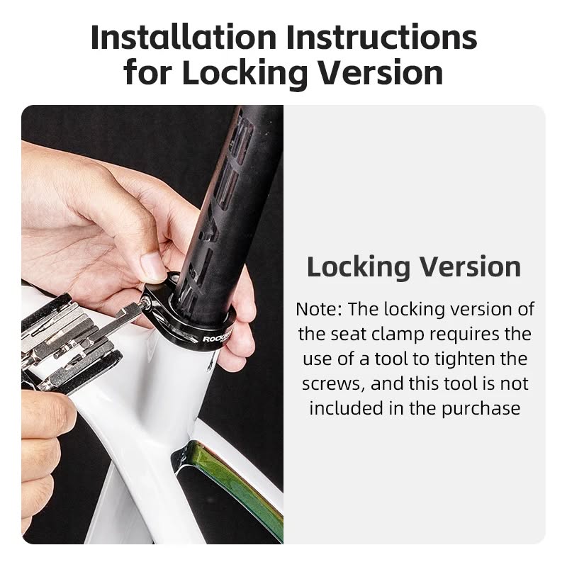 Хомут подседельный ROCKBROS KL68 на раму, под шестигранник, D 31.8 мм; черный